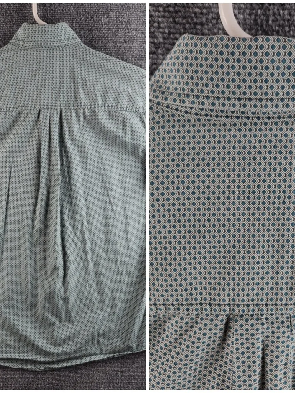 Cinch Medium Button Up Shirt Long Sleeve Geometric Green Blue Western Cotton Men